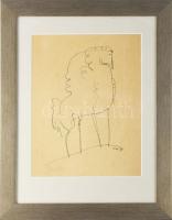 Olvashatatlan (Kass?) jelzéssel: Állat. Tus, papír. Üvegezett fakeretben. 36x28 cm