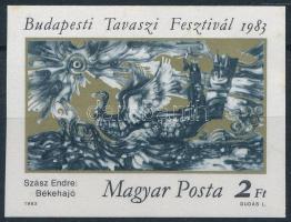 1983 Budapesti Tavaszi Fesztivál vágott bélyeg (rozsda / stain)