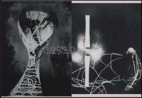 cca 1939 Kepes György (1906-2001) magyar - amerikai festő- és fotóművész alkotásai, 2 db modern nagyítás, jelzés nélkül, 21x15 cm