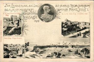 1898 Jerusalem, Zur Erinnerung an das 50 jährige Regier. Jubiläum Se. K.u.k. Kap. Majestät Kaiser Fr...
