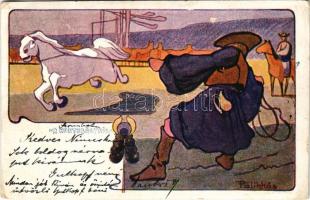 1903 Hortobágy, a Hortobágyról. Magyar művészlap s: Pálinkás (EM)