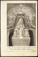 1835 A felsőkismartonhegyi templom oltára a Mária-szoborral (Altare B. Mariae Virg. Kismartonii in Statione montis Calvariae, Cottu Sopronien. Dioecesi Jaurinensi). Rézmetszet, papír 18,5x11 cm. [In: Jordánszky Elek: Magyar országban 's az ahoz tartozó részekben lévő Bóldogságos Szűz Mária kegyelem' képeinek rövid leírása. Pozsony, 1836.]