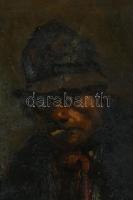 Olvashatatlan (Kasznár?) jelzéssel: Csavargó. Olaj, karton. Sérült. 71x50 cm