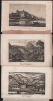 5 db osztrák helyszíneket ábrázoló metszet, vegyes állapotban, 9x15 cm