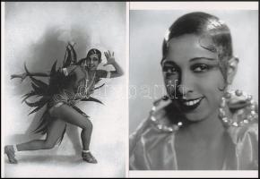 cca 1929 Josephine Baker (1906-1975) francia énekesnő, táncosnő, előadóművész, 2 db modern nagyítás, jelzés nélkül, 21x15 cm