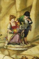 Apátfalvi Czene J jelzéssel: Csendélet porcelánokkal. Olaj, vászon. Apró felületi kopásokkal. 40x50 ...