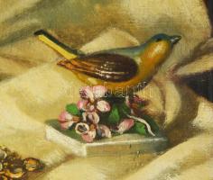 Apátfalvi Czene J jelzéssel: Csendélet porcelánokkal. Olaj, vászon. Apró felületi kopásokkal. 40x50 ...