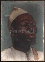 Tornai jelzéssel: Arckép. Olaj, vászon, kartonon. 36x26 cm