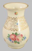 Thomas Ivory virágmintás váza, jelzett, kis kopással, m: 16 cm