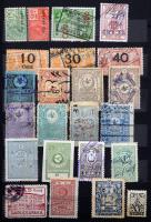 ~170 db régi külföldi okmánybélyeg, parafilatélia, stb. + kb 150 régi postabélyeg, 12 lapos közepes ...