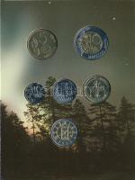 Finnország 2000. 10p - 10M (5xklf) forgalmi sor + "Finn verde" Cu-Ni zseton szettben, kart...