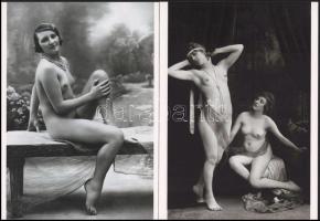 cca 1929 Demeter Károly (1892-1983) budapesti fényképész és fotóművész aktfotó gyűjteményéből 2 db modern nagyítás, jelzés nélkül, 21x15 cm