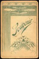 cca 1900-1910 Gyerekek sapkában, kabinetfotó, érdekes szecessziós verzóval, kissé sérült, 16x10,5 cm
