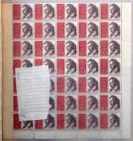 Ívberakó, benne Berlin ívek, ívdarabok közte Mi 190 teljes ív, 215-216, 210-229 és 266-269 teljes ívsorok