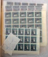 Ívberakó, benne Berlin ívek, ívdarabok közte Mi 190 teljes ív, 215-216, 210-229 és 266-269 teljes ív...