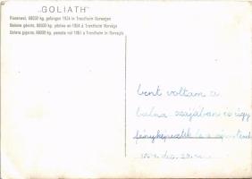 Goliath. Riesenwal, 68000 kg. gefangen 1954 in Trondheim, Norwegen / Góliát, az óriásbálna, valahol ...