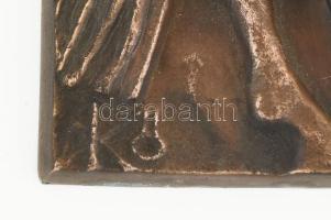 Kő Pál (1941-2020): Fehér László lovat lopott. Bronz fali dísz, relief. Jelzett. 19x31 cm
