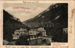 1905 Herkulesfürdő, Herkulesbad, Baile Herculane; Herkules tér látképe. Fenyves Oszkár kiadása / square, view (fl)