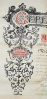 1886 Gépészmérnöki diploma. Lipthay és Saller tanárok aláírásaival. Pergamen, függő viasz pecséttel