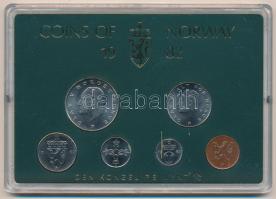 Norvégia 1982. 5ö-5K (6xklf) forgalmi sor műanyag tokban T:UNC Norway 1982. 5 Öre - 5 Kroner (6xdiff) coin set in plastic case C:UNC