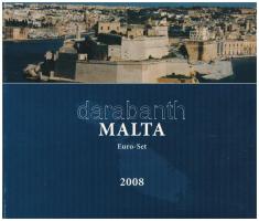 Málta 2008. 1c-2E (8xklf) forgalmi összeállítás karton dísztokban, sorszámozott tanúsítvánnyal, emlé...