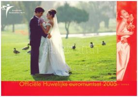 Hollandia 2005. 1c-2E (8xklf) forgalmi sor + "Nederlandse Huwelijkspenning" Cu-Ni "Of...