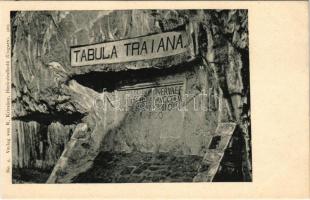 Orsova, Trajan emléktábla a Kazánban. R. Krizsány / Cazane, Tabula Traiana / monument, gorge