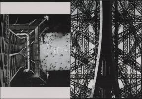 cca 1938 Elkán László (később Lucien Hervé) (1910-2007) magyar - francia fotóművész felvételei (Eiffel torony I-II.), 2 db modern nagyítás, jelzés nélkül, 21x15 cm
