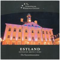 Észtország 1994-2008. 10s-5K (5xklf) forgalmi összeállítás + 2011. 1c-2E (8xklf) forgalmi összeállítás együtt, német nyelvű szettben T:UNC-XF Estonia 1994-2008. 10 Senti - 5 Krooni (5xdiff) coin set + 2011. 1 Cent - 2 Euro (8xdiff) coin set together, in German set C:UNC-XF