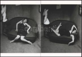 cca 1926 André Kertész - korábban Kertész Andor (1894-1985) magyar - francia ? amerikai fotóművész felvételei (Szatírikus táncosnő I-II. Paris), 2 db modern nagyítás, jelzés nélkül, 21x15 cm