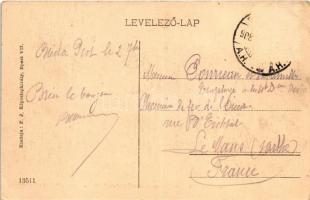 1908 Budapest V. Posta takarékpénztár, biztosító, Zoltán gyógyszertár, villamos, szekér Szabolcs utc...