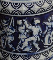 2 db sörös korsó ónfedeles kerámia, hibátlan 20 cm, 12 cm