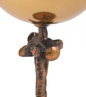 Iparművész réz kupa, zománc díszítéssel. 18 cm