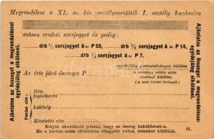 Budapest V. Török A. és Társa Bankház rt. legnagyobb osztálysorsjegyüzlet reklám. Szervita tér 3. / ...