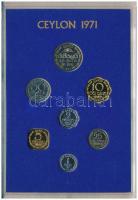 Ceylon 1971. 1c-1R (7xklf) forgalmi szett műanyag tokban T:BU Ceylon 1971. 1c - 1 Rupee (7xdiff) coin set in plastic case C:BU