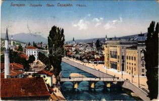 1912 Sarajevo, Kaipartie / Obala / view, mosque, bridge. Cappon's Postkartenverlag (b)
