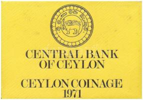 Ceylon 1971. 1c-1R (7xklf) forgalmi szett műanyag tokban, leírással, borítékban T:BU Ceylon 1971. 1 Cent - 1 Rupee (7xdiff) coin set in plastic case, with description, in envelope C:BU