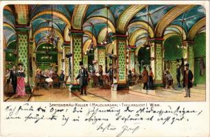 Wien, Vienna, Bécs; Spatenbräu-Keller (Majolikasaal-Teilansicht) / beer hall, restaurant, interior, ...