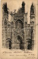1907 Rouen, Facade de la Cathedrale. Neurdein Fréres / cathedral (surface damage)