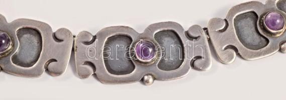 Ezüst (Ag) ékszer szett. ametiszttel. Jelzett. br 61 g