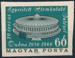 1966 Évfordulók - események IV. Dubnai Atomkutató Intézet vágott bélyeg (kis szakadás / small tear)