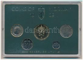 Norvégia 1989. 10ö-10K (5xklf) forgalmi sor műanyag tokban T:UNC Norway 1989. 10 Öre - 10 Kroner (5xdiff) coin set in original plastic case C:UNC