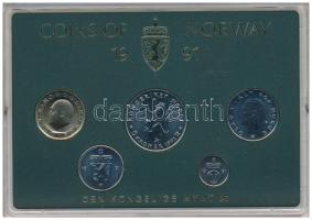 Norvégia 1991. 10ö-10K (5xklf) forgalmi sor műanyag tokban T:UNC Norway 1991. 10 Öre - 10 Kroner (5xdiff) coin set in original plastic case C:UNC