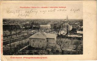 Püspökladány, Fő utca és városrész a református imaházzal. Özv. Illés Elekné kiadása (EB)