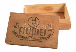 Fiumei Kávébehozatali Társaság fa kávés doboz, 10x16 cm