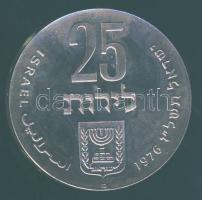 Izrael 1976. 25L Ag "28. Függetlenségi évforduló" T:PP Eredeti bőrtokban és tanúsítvánnyal!