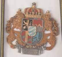 Bajor királyi címer, üvegezett keretben, 18x13 cm