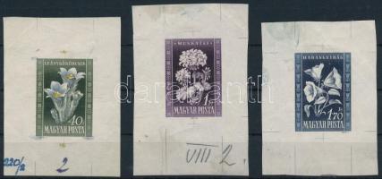 1950 Virág sor 6 klf egyképes próbanyomat / 6 different proofs