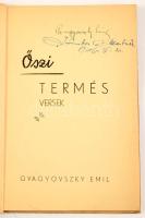 Gyagyovszky Emil: Őszi Termés. Versek. [Bp.,1941], Szerzői, (Springer-ny.), 56 p. Kiadói illusztrált...