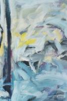 Győrffy Sándor (1951-): Híd pozíció I. (Bridge position I.), 1987. Akril, papír, jelzett a hátoldalá...